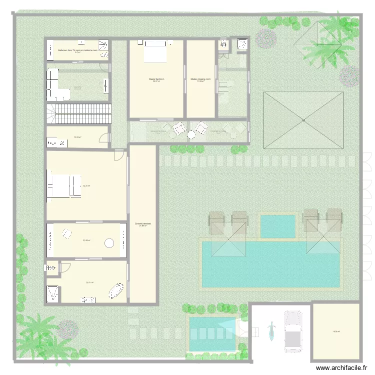 Pererenan villa 7. Plan de 
