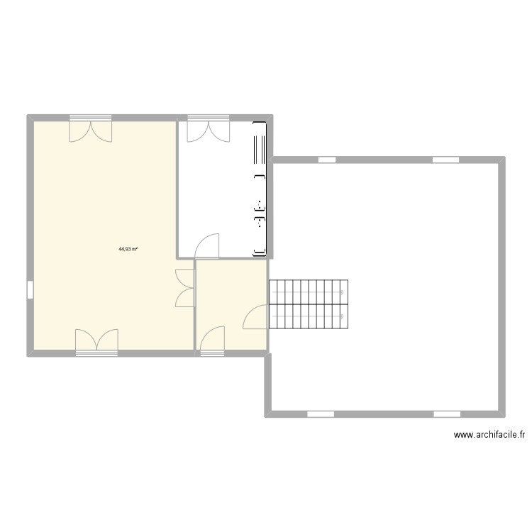 gustavo gaviria. Plan de 1 pièce et 45 m2