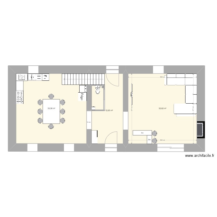 Marot RDC . Plan de 6 pièces et 178 m2