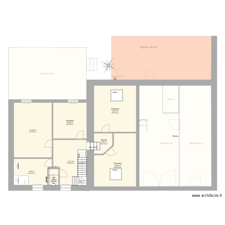 travaux Teneze sdb chambre 2020 2021 vfinale. Plan de 0 pièce et 0 m2