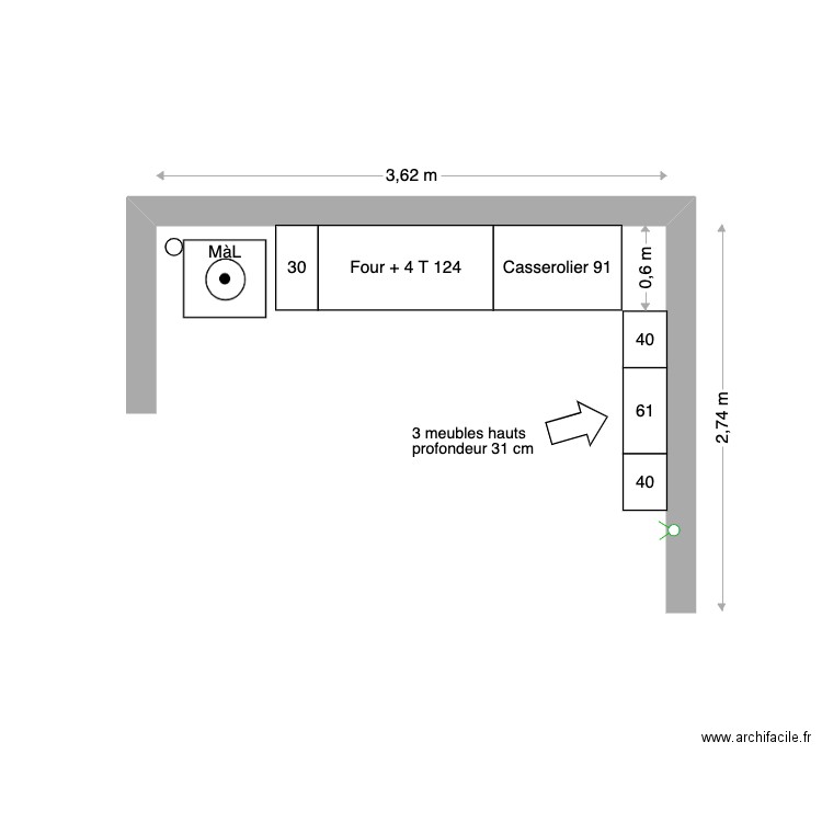 Tetavake cuisine sous garage. Plan de 0 pièce et 0 m2