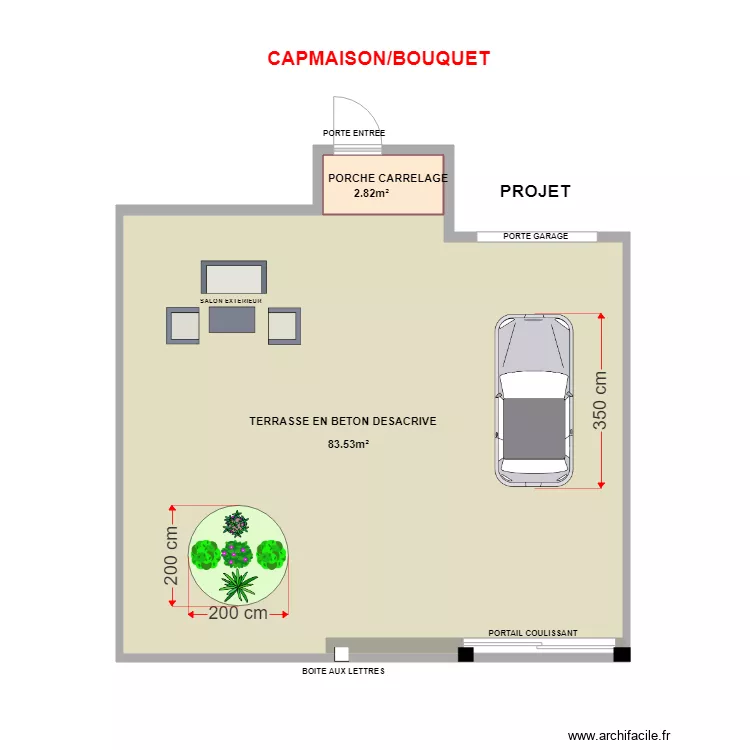 bouquet terrasse avant projet. Plan de 