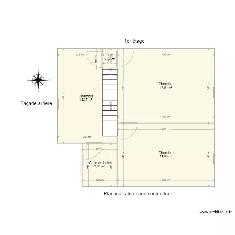 Petigny - Lejeune Anne 1er &eacute;tage lot 3. Plan de 