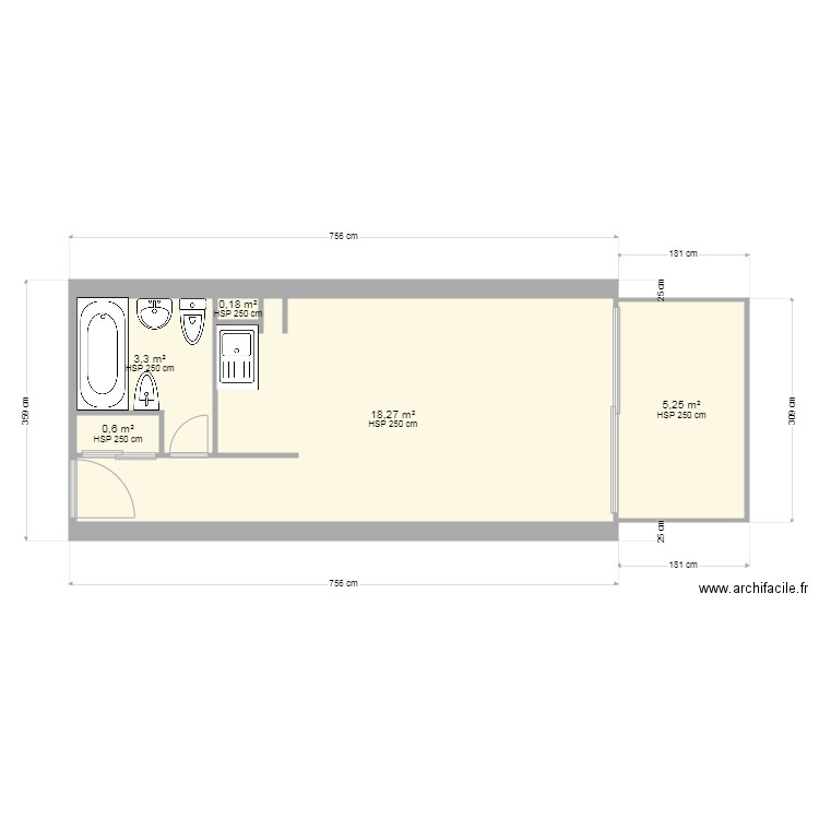 Mandelieu. Plan de 5 pièces et 28 m2