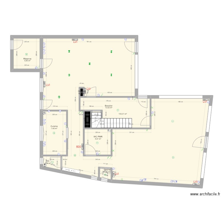 Café Garnier Mesuré vdef grand bureau implantation élec. Plan de 0 pièce et 0 m2
