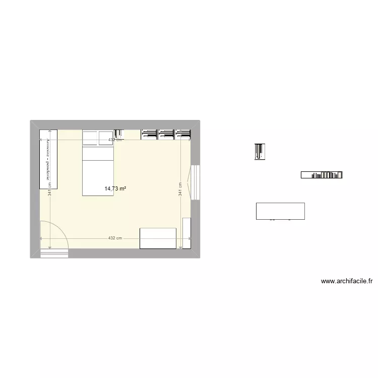 grande chambre bis. Plan de 