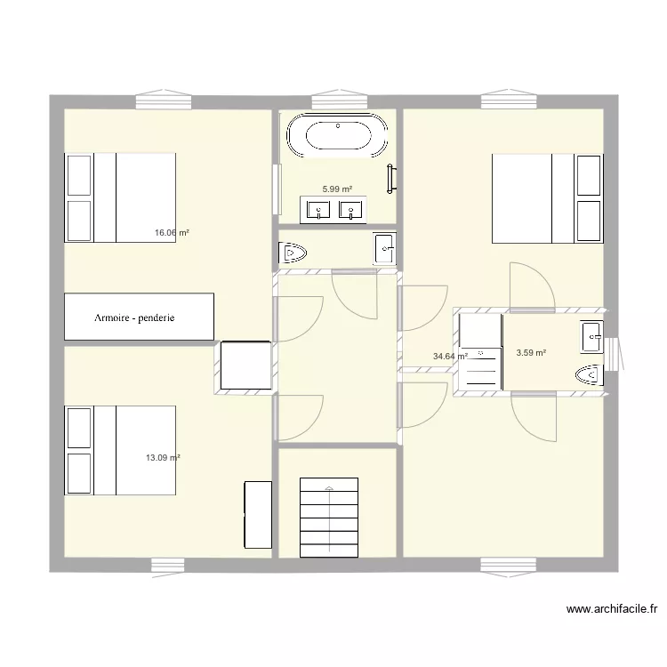 1er Maison La Baule après modification. Plan de 1er Maison La Baule après modification. Plan de