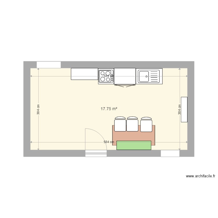 cuisine 1. Plan de 0 pièce et 0 m2