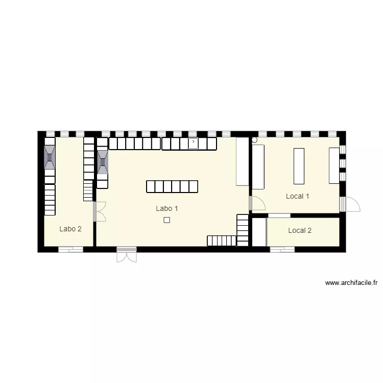 Gros labo Salle 19. Plan de 