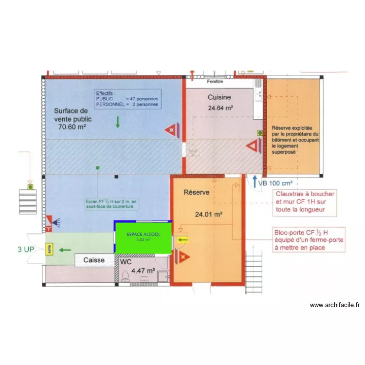 KIM NORMANDIE ESPACE ALCOOL. Plan de 