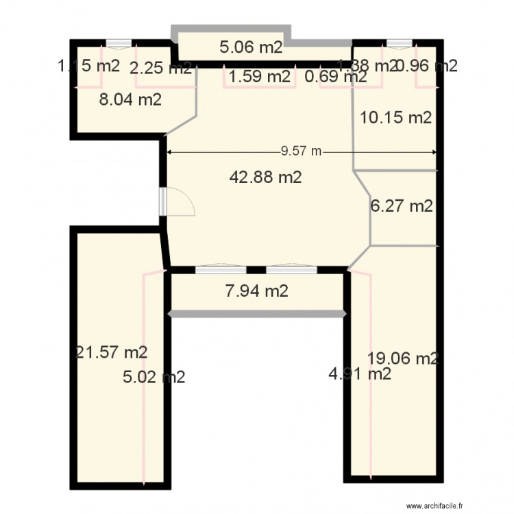 3e étage. Plan de 0 pièce et 0 m2