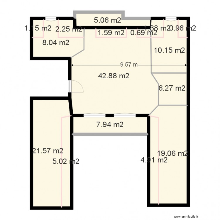 3e étage. Plan de 0 pièce et 0 m2