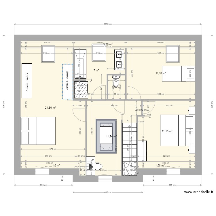 Kodjo Armancourt étage 1070 x 800. Plan de 0 pièce et 0 m2