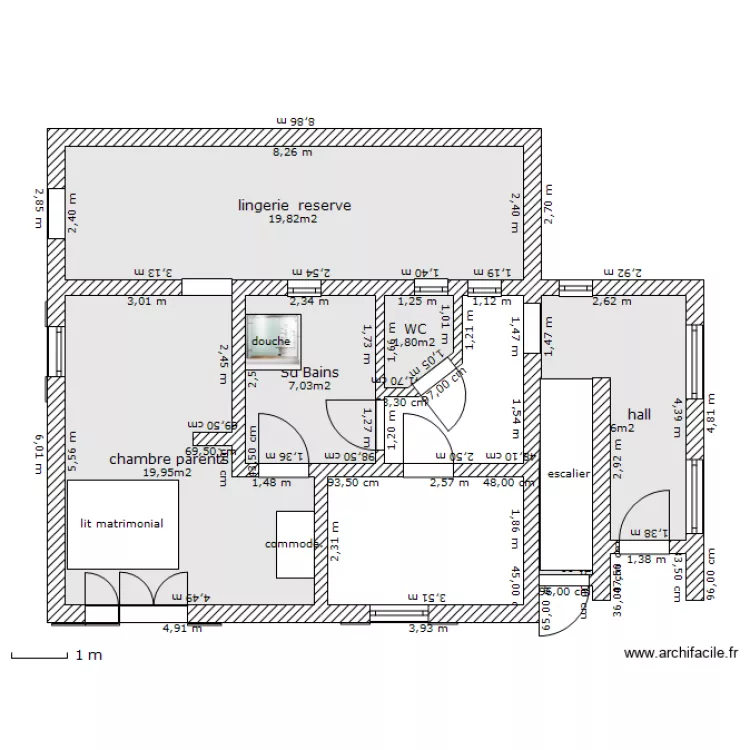 maison rdc mesure. Plan de 