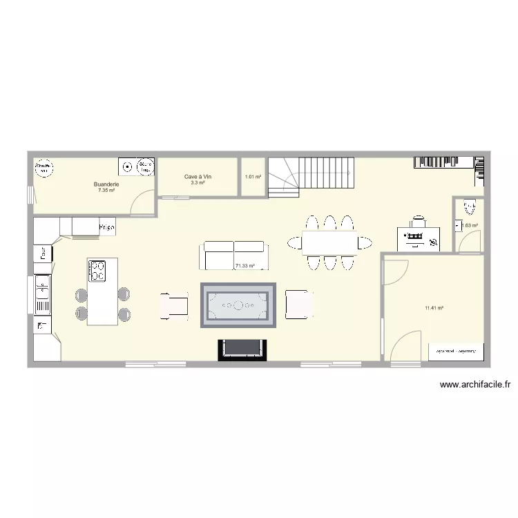 thibault valentine elne rdc escalier droit largeur le plus possible. Plan de 