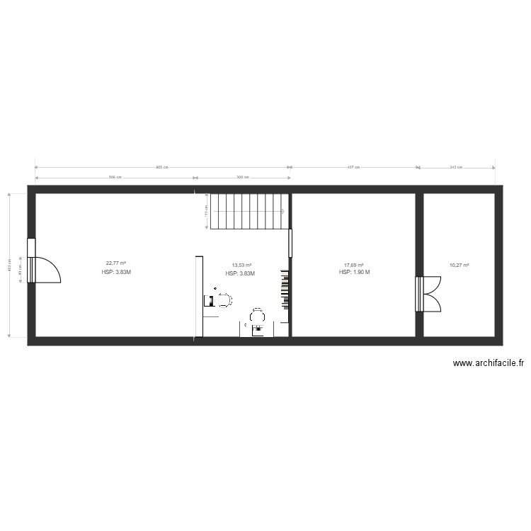 MC GESTION rdc mesures. Plan de 0 pièce et 0 m2