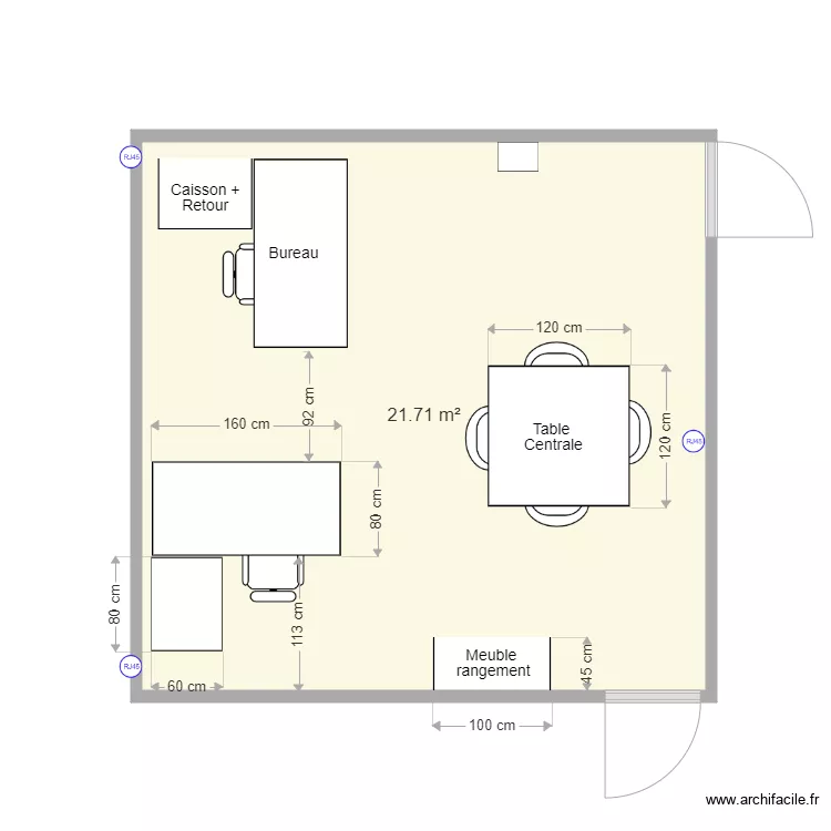 Bureau projet. Plan de 