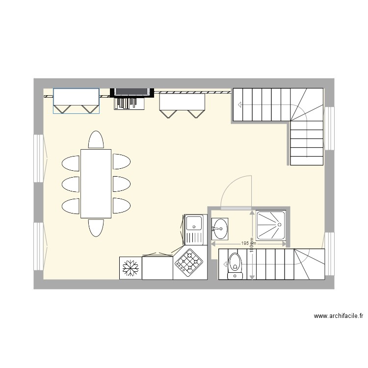 Idservice 1er Etage b. Plan de 1 pièce et 36 m2