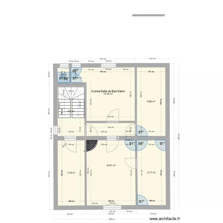 immeuble1 3&egrave;me existant V1. Plan de 