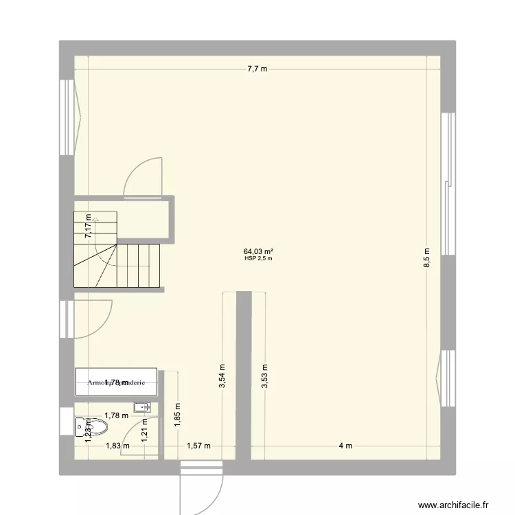 BASE TERNAY. Plan de 1  et 64 m²