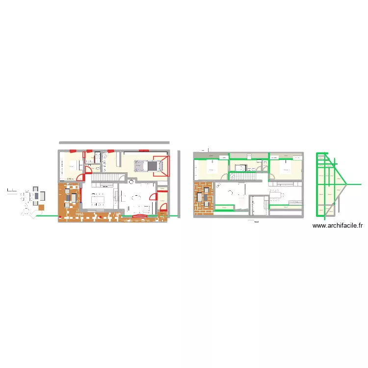 plein vitrage. Plan de 32  et 134 m²
