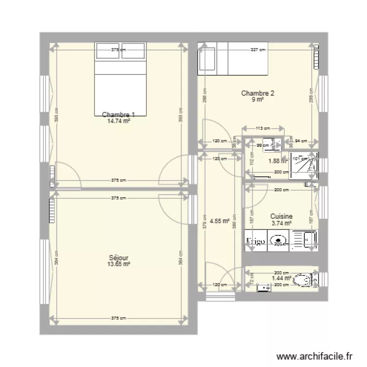 Appartement A21. Plan de 