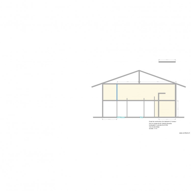 Mwamba facade West. Plan de 4 pièces et 50 m2