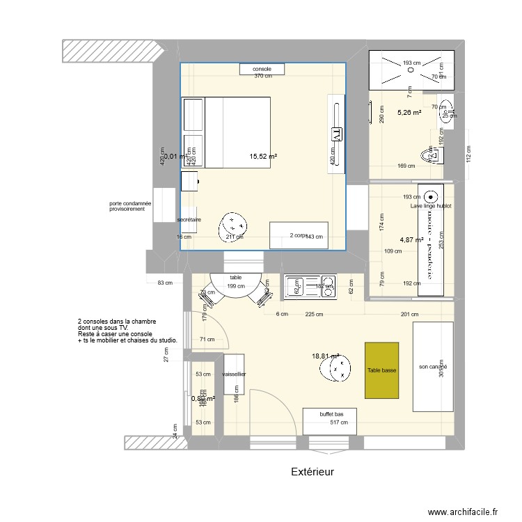 plan appart ter. Plan de 6 pièces et 45 m2