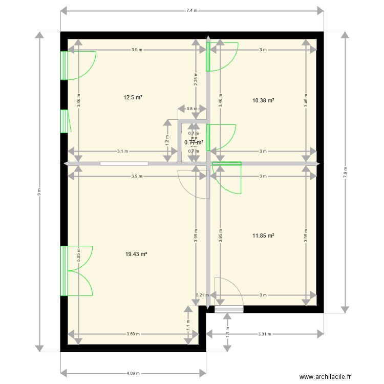 Plan Etat des Lieux V1. Plan de 0 pièce et 0 m2