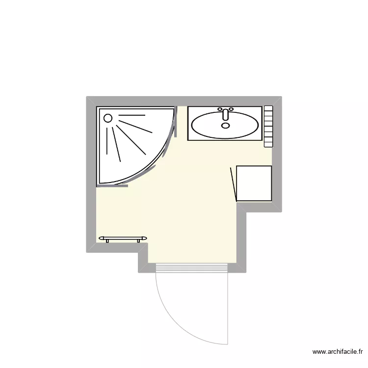Franc SDB existant. Plan de 
