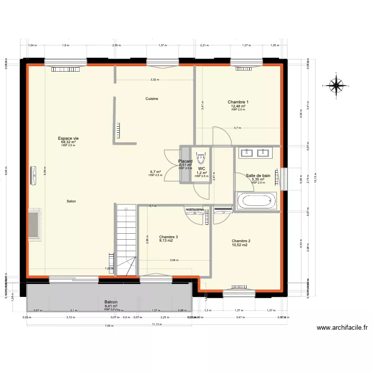 Ma maison étage. Plan de 7 Pièces et 196 m² Ma maison étage. Plan de 7 Pièces et 196 m²
