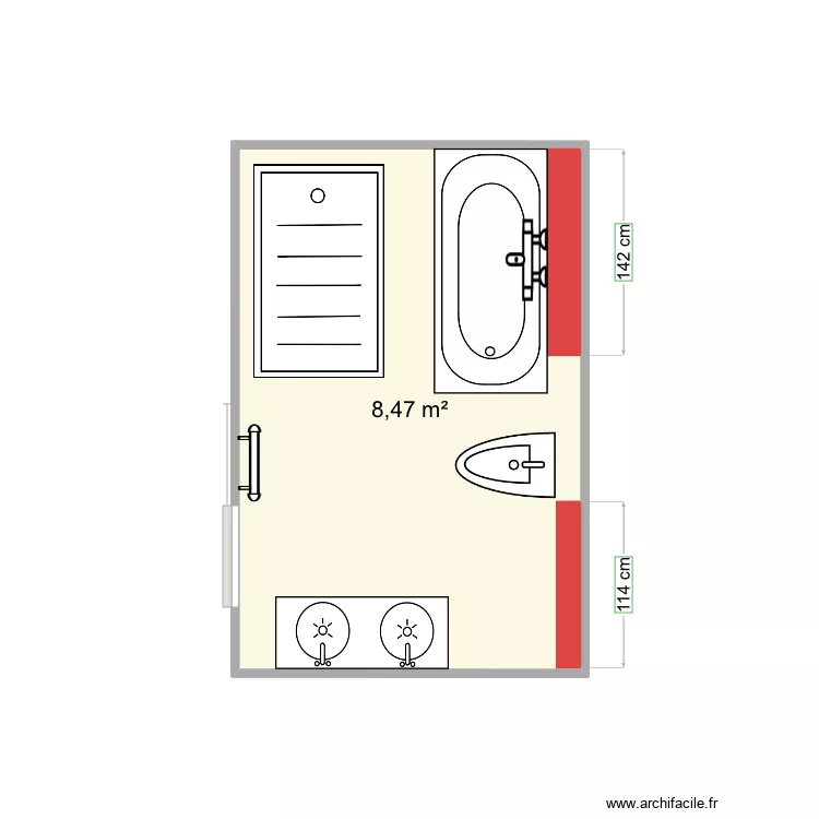 Salle de bains apres. Plan de Salle de bains apres. Plan de