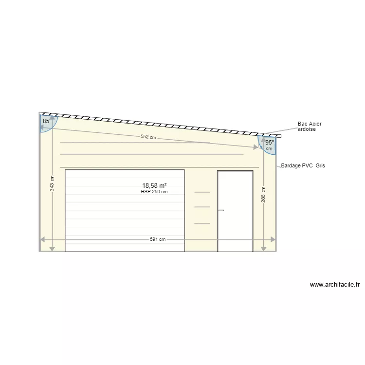 facade av garage. Plan de 