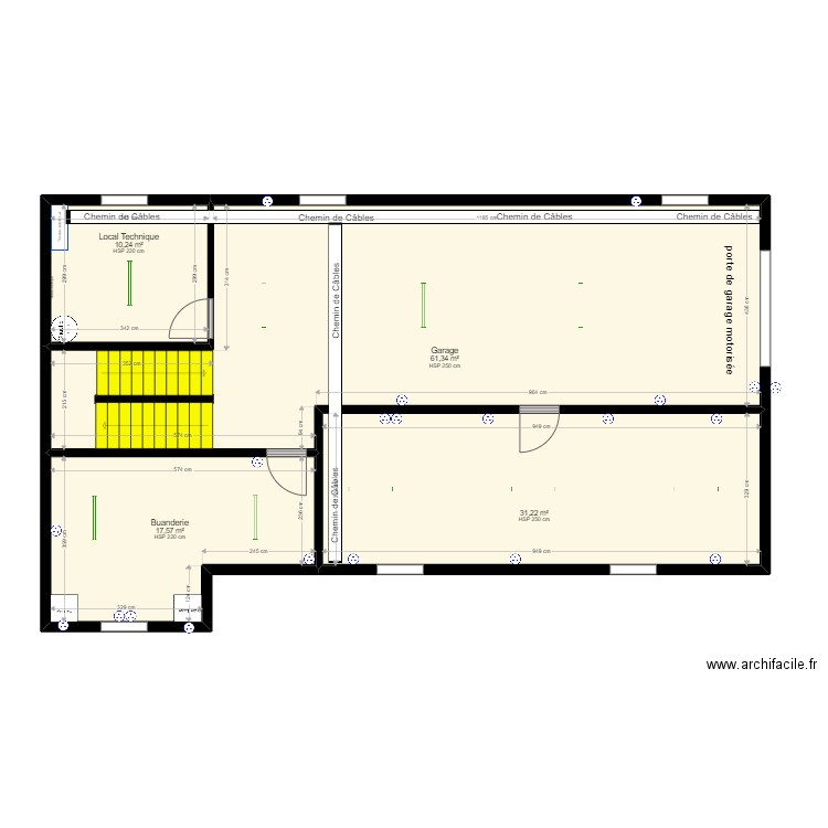 Sous-Sol -1. Plan de 4 pièces et 120 m2