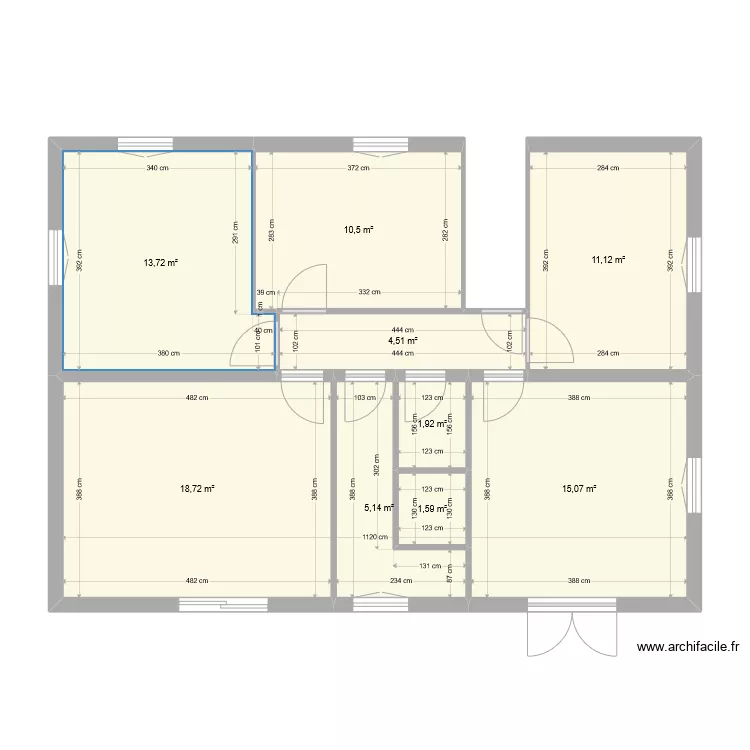5 Voile initial. Plan de 