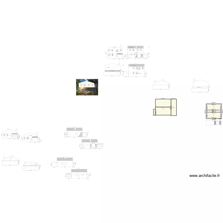 Maison Ch&acirc;teauneuf  d&eacute;claration pr&eacute;alable. Plan de 