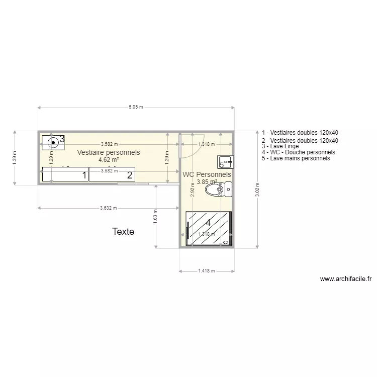 WC Personnels. Plan de 