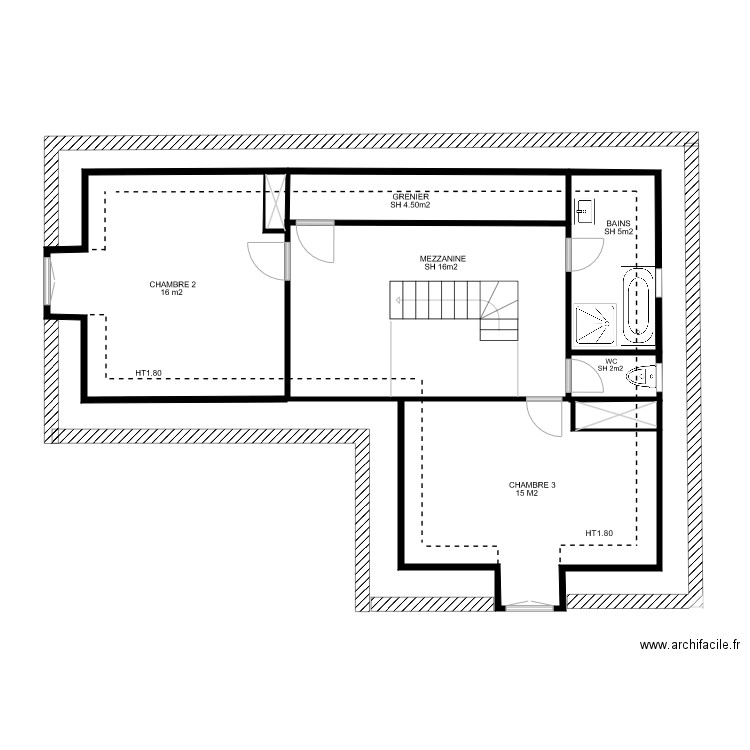 FOUGERETS Etage. Plan de 0 pièce et 0 m2