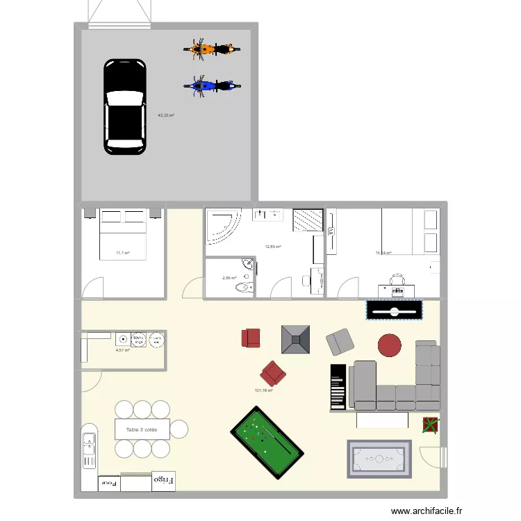 Maison tah les fous . Plan de 