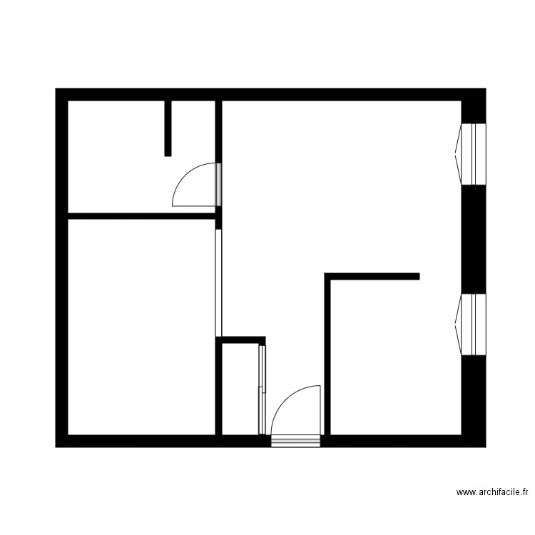 DOQUET. Plan de 4 pièces et 33 m2