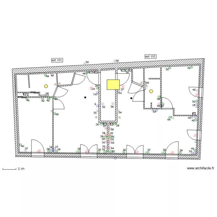 1 etage prise de courant. Plan de 