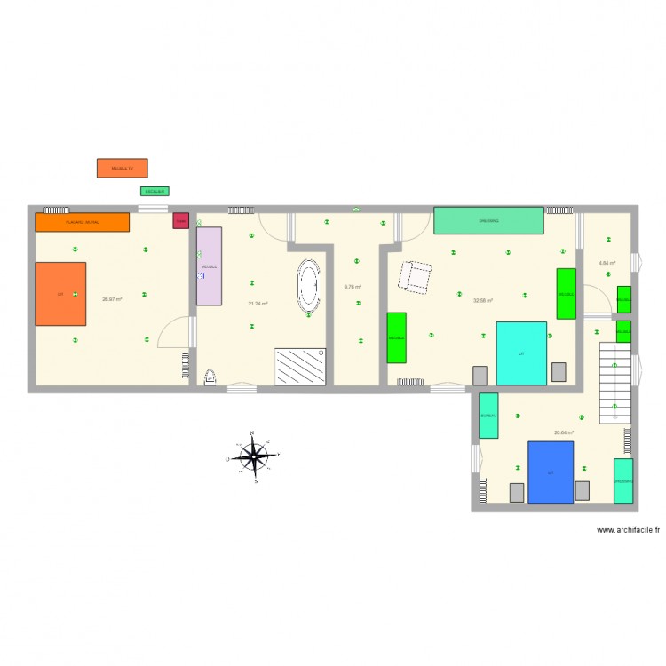 PLAN ETAGE MODIF FEVRIER 2016. Plan de 0 pièce et 0 m2