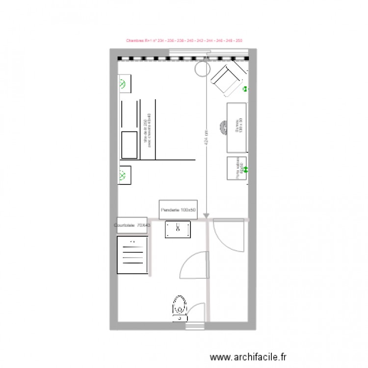 CHAMBRE TYPE B 2. Plan de 0 pièce et 0 m2