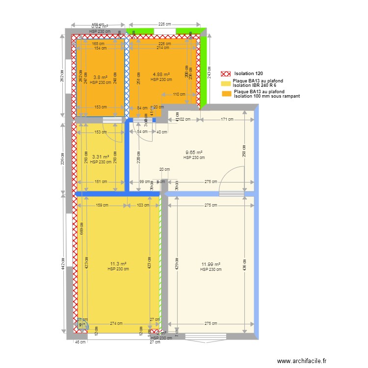  ISOLATION projet extension. Plan de 0 pièce et 0 m2