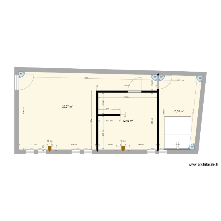 studio 2. Plan de 0 pièce et 0 m2