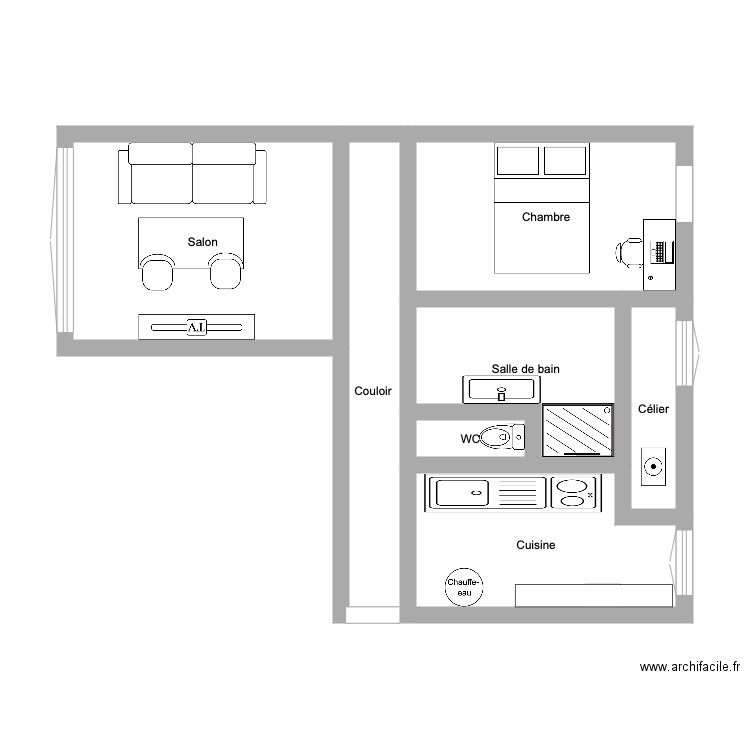Plan appartement . Plan de 0 pièce et 0 m2