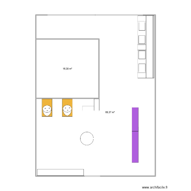 NB6 avec Brow V1. Plan de 2 pièces et 85 m2