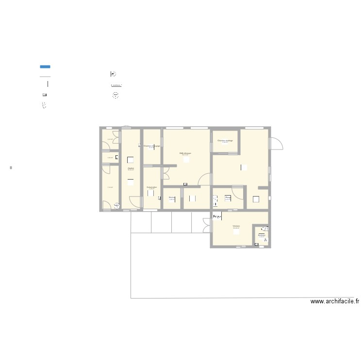 Plan laboratoire 11000. Plan de 12 pièces et 134 m2