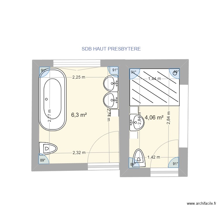 SDB HAUT PRESBYTERE. Plan de 0 pièce et 0 m2