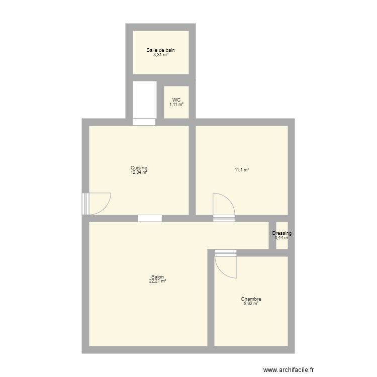 RDC Forbach. Plan de 7 pièces et 59 m2